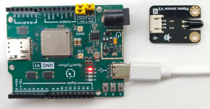 初学者视角体验：【EC800X Duino 开发板】传感器体验-火焰检测传感器！