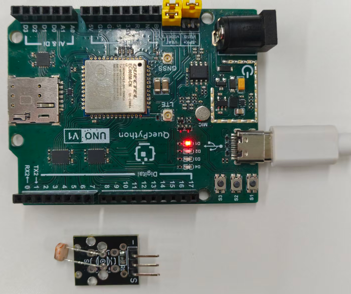 初学者视角体验：【EC800X Duino 开发板】传感器体验-光照传感器