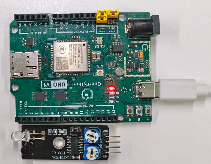 初学者视角体验：【EC800X Duino 开发板】传感器体验-障碍检测！